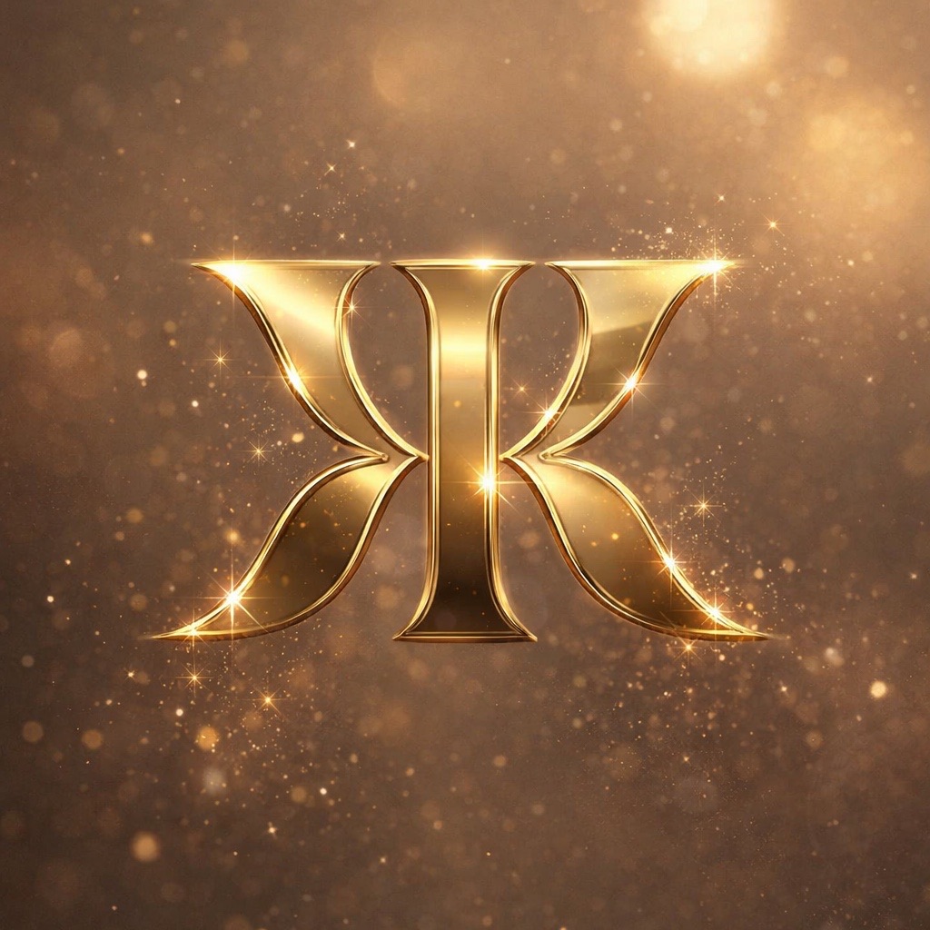 Goldenes KK-Monogramm von Keylani Studios
